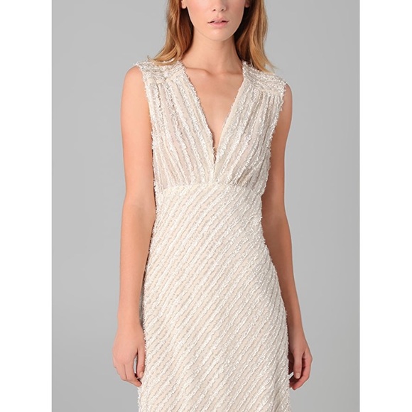 SOLD- Nanette Lepore chiffon jacquard midi dress - Picture 3 of 16